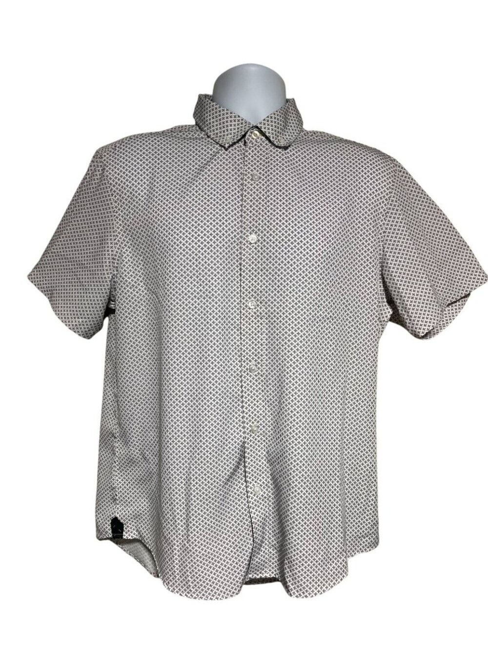 International Report Mens Short Sleeve Button Up Shirt 4-Way Stretch Mens L